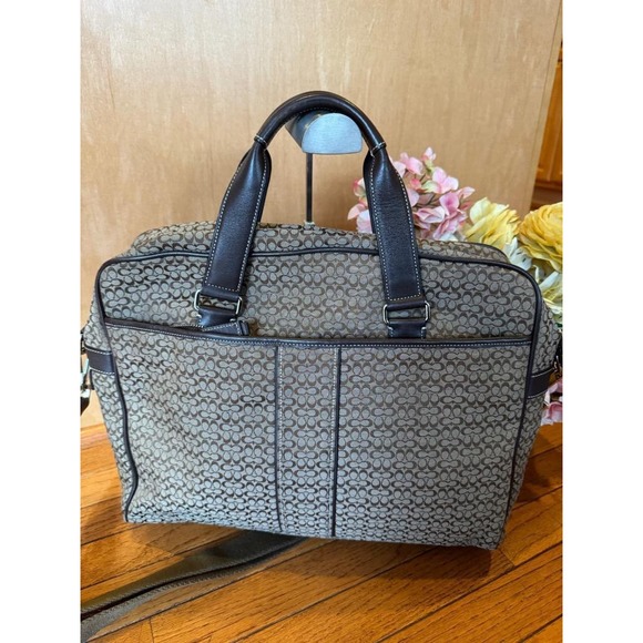 Coach Mini Signature Hudson Computer Laptop Business Briefcase Bag #70058 (pu160 - Picture 2 of 11